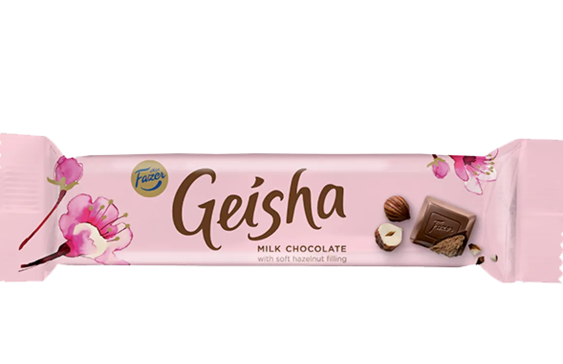 FAZER GEISHA HASSELPÄHKINÄNOUGAT SUKLAAPATUKKA 37 G