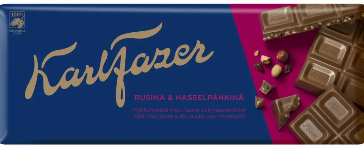 FAZER SUKLAALEVY RUSINA & HASSELPÄHKINÄ 200 G