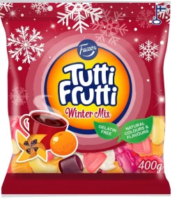 FAZER TUTTI FRUTTI WINTER MIX KARKKIPUSSI 400 G