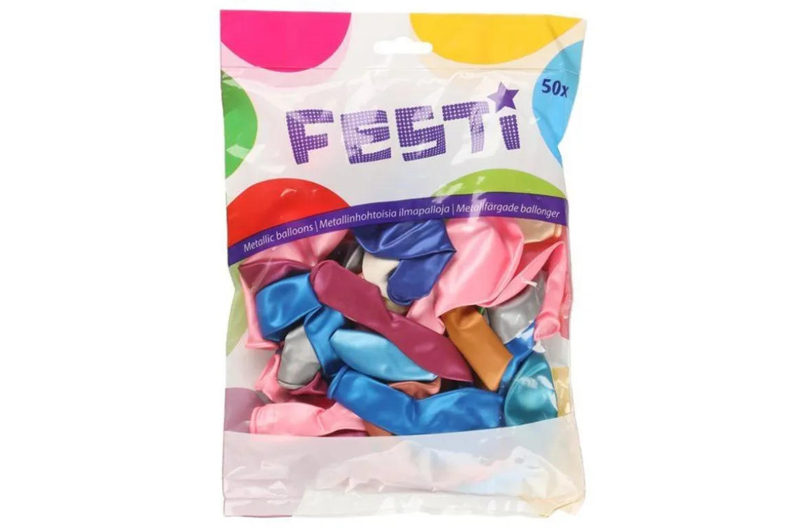 FESTI ILMAPALLO METALLINHOHTO 25 CM 50 KPL