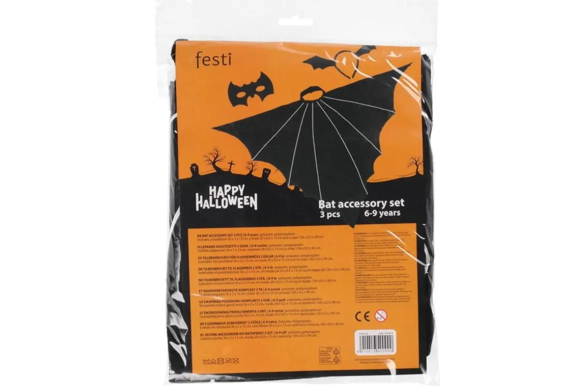 FESTI HALLOWEEN LEPAKKO ASUSTESETTI 3 OSAA 6-9 V