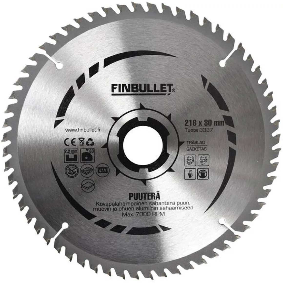 FINBULLET PYÖRÖSAHANTERÄ 216X30X2.2 MM 60T