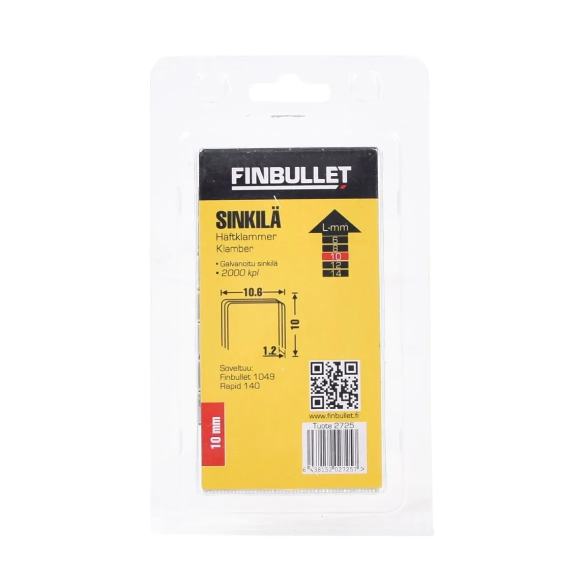 FINBULLET SINKILÄ 140 10MM 2000KPL