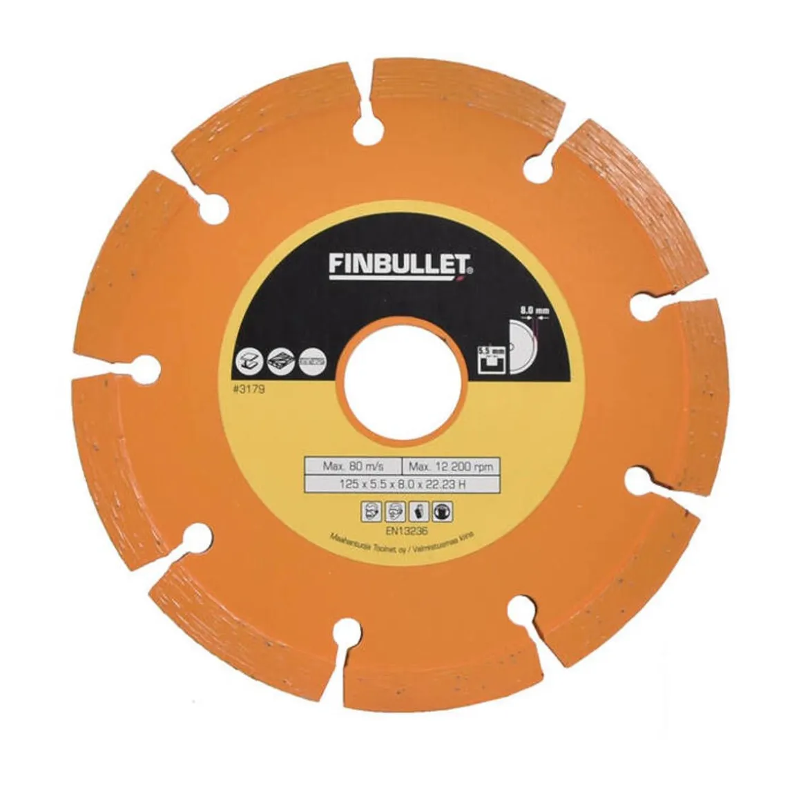 FINBULLET TIMANTTILAIKKA 125X5.5X8.0X22.23 MM ROILO