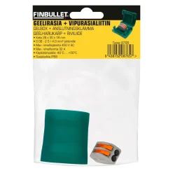 FINBULLET GEELIRASIA IPX8 28X30X18MM JA 2-NAPAINEN VIPURASIAL