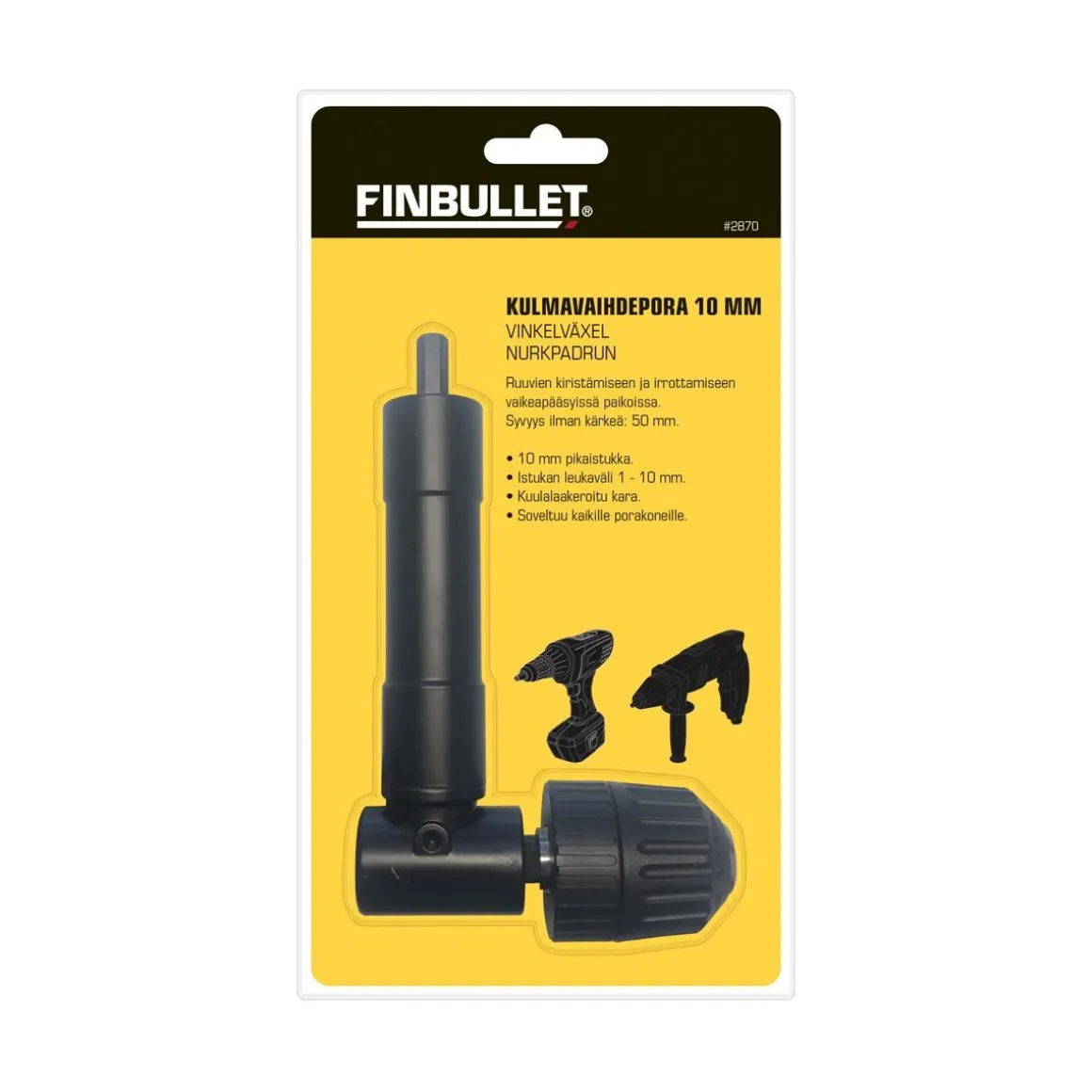 FINBULLET KULMAVAIHDEPORA 10 MM