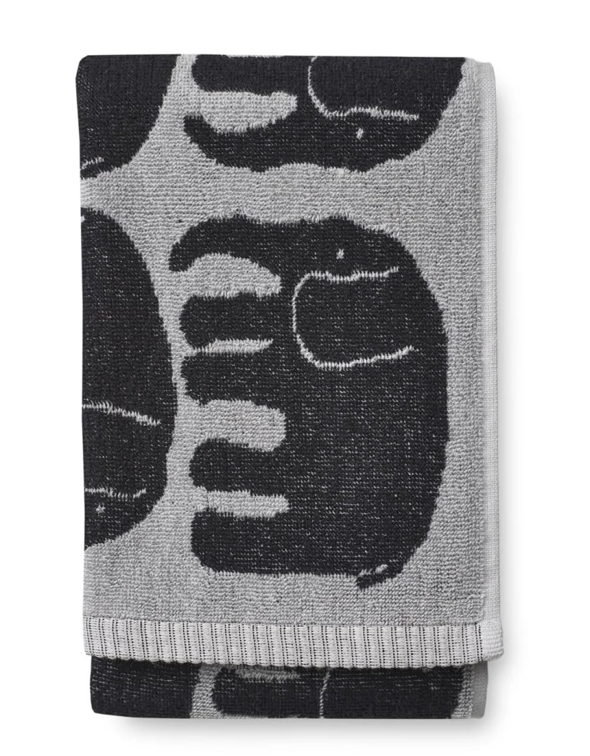 FINLAYSON KÄSIPYYHE ELEFANTTI MUSTA/HARM 50X70CM GOTS