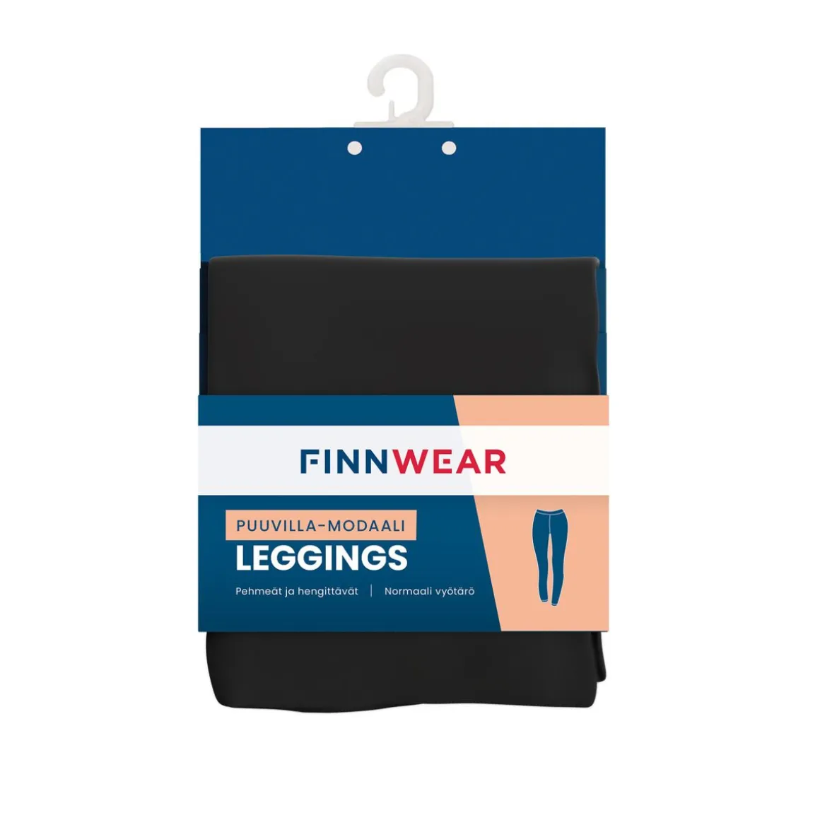 FINNWEAR PUUVILLA-MODAALI LEGGINGS M MUSTA