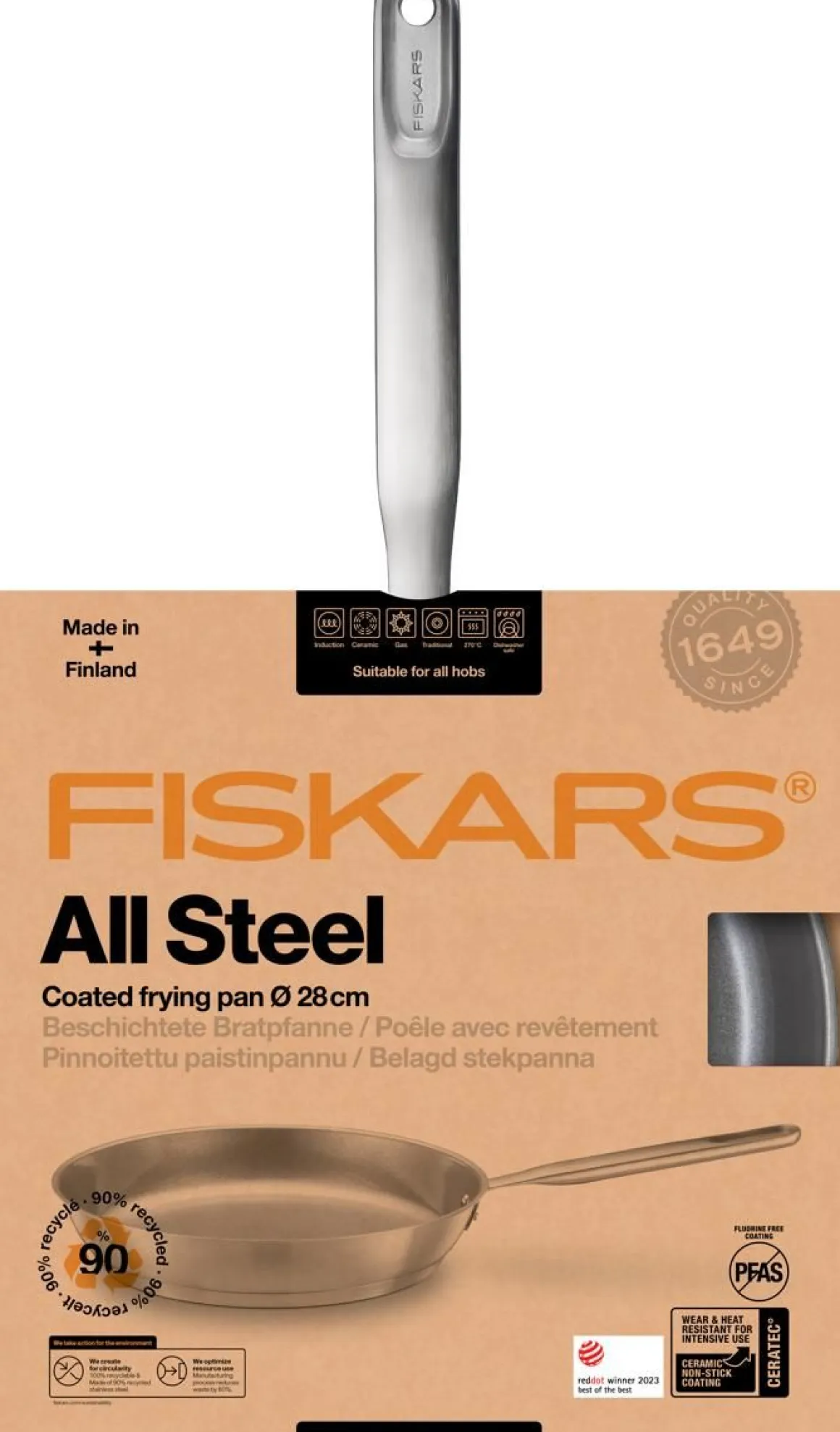 FISKARS ALL STEEL PAISTINPANNU 28CM