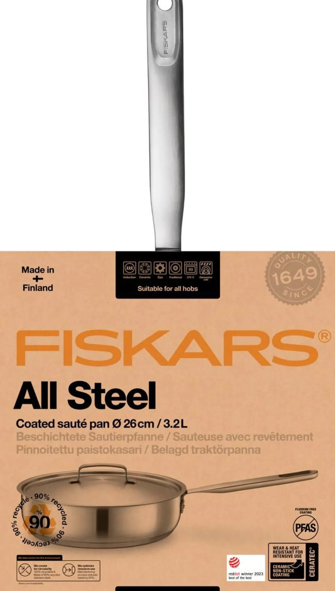 FISKARS ALL STEEL PAISTOKASARI 26CM