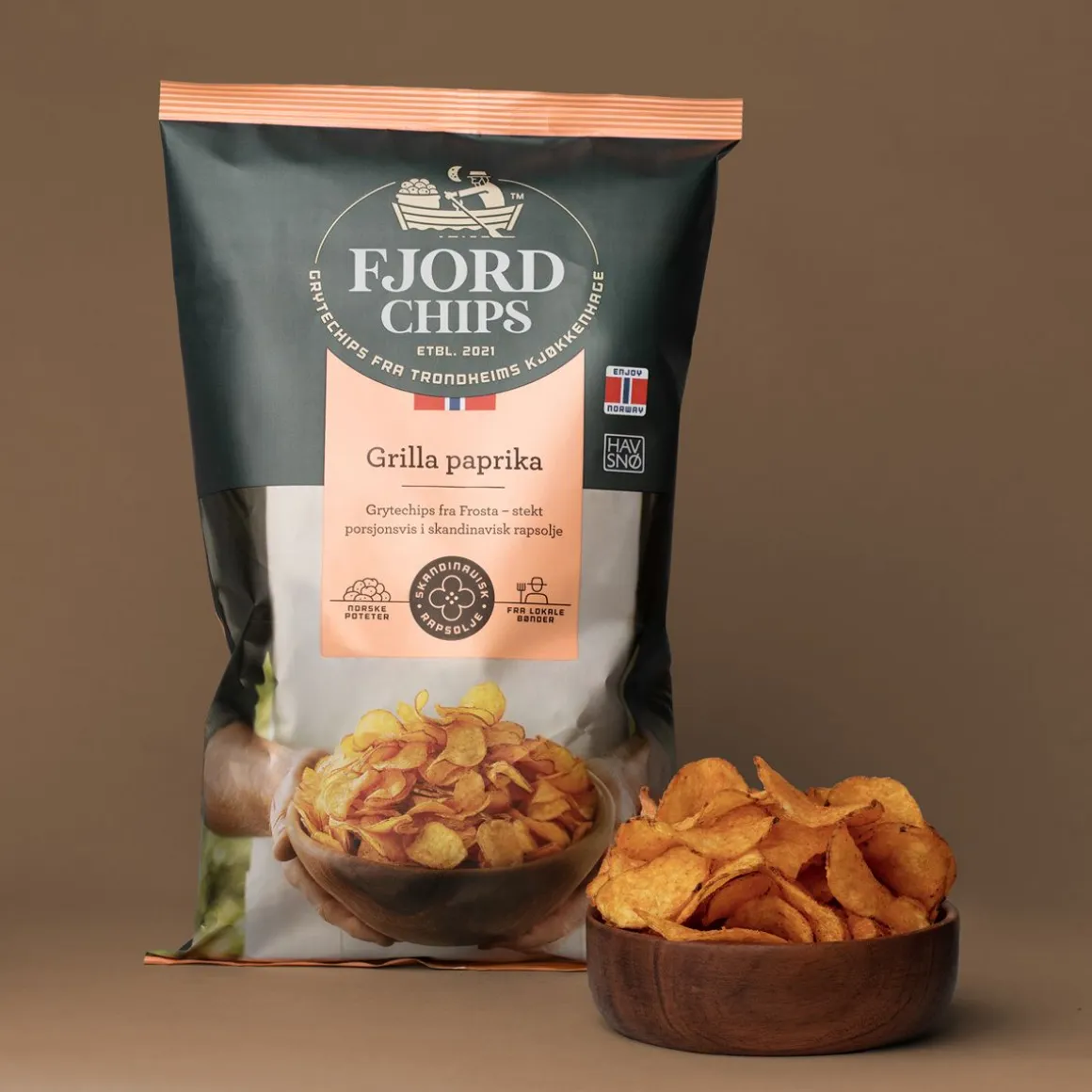 FJORDCHIPS PERUNALASTUT GRILLATTU PAPRIKA 150 G