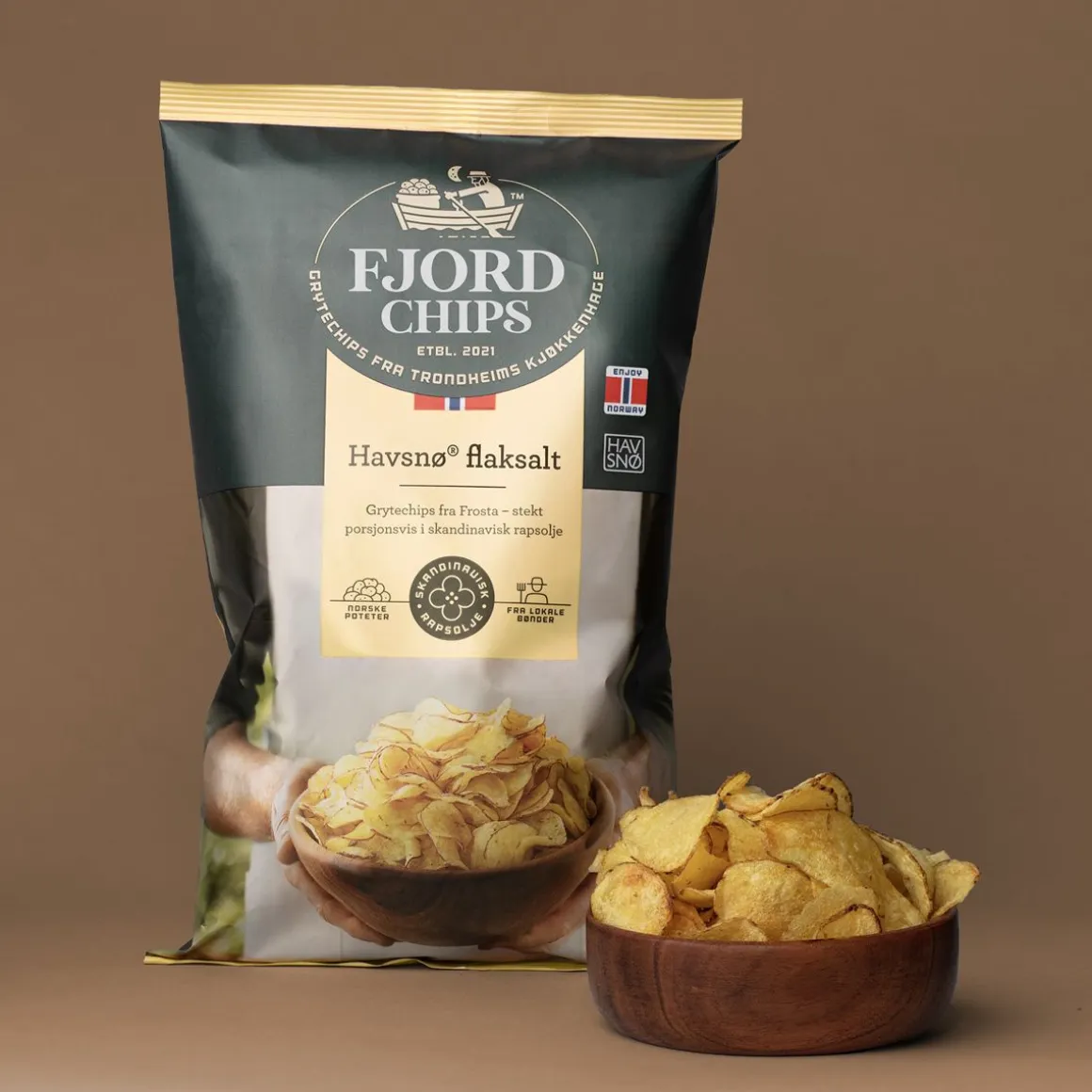 FJORDCHIPS PERUNALASTUT HAVSNØ-MERISUOLALLA 150 G