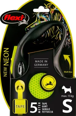 FLEXI NEW CLASSIC NEON NAUHA S 5M MUSTA-NEON