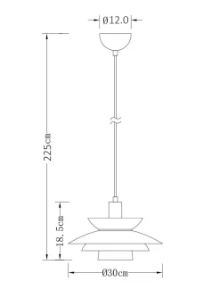 FOCUSLIGHT KURSU RIIPPUVALAISIN 30 CM MUSTA