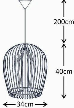 FOCUSLIGHT LUMME RIIPPUVALAISIN 34 CM VALKOINEN