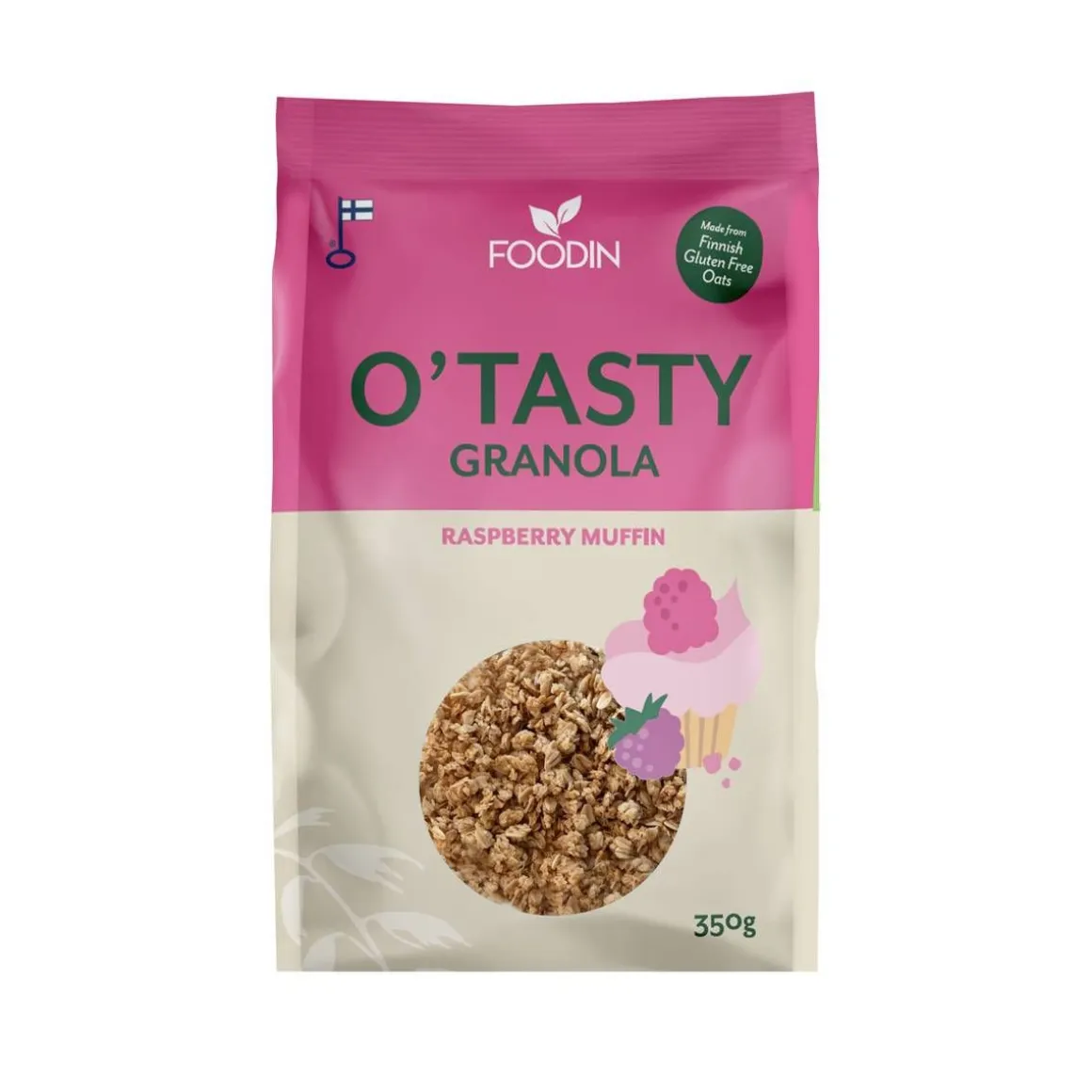 FOODIN O`TASTY KAURAGRANOLA RASPBERRY MUFFIN 350 G