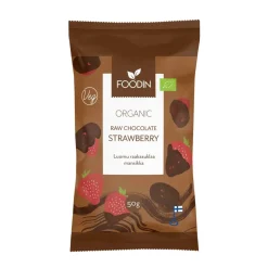 FOODIN RAAKASUKLAAKUORRUTETTU MANSIKKA 50 G