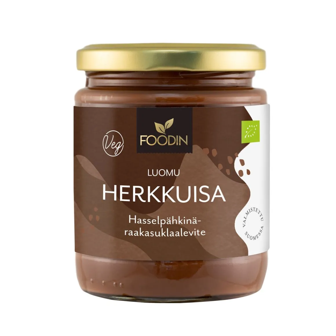 FOODIN HERKKUISA HASSELPÄÄHKINÄ- RAAKASUKLAALEVITE LUOMU 250 G
