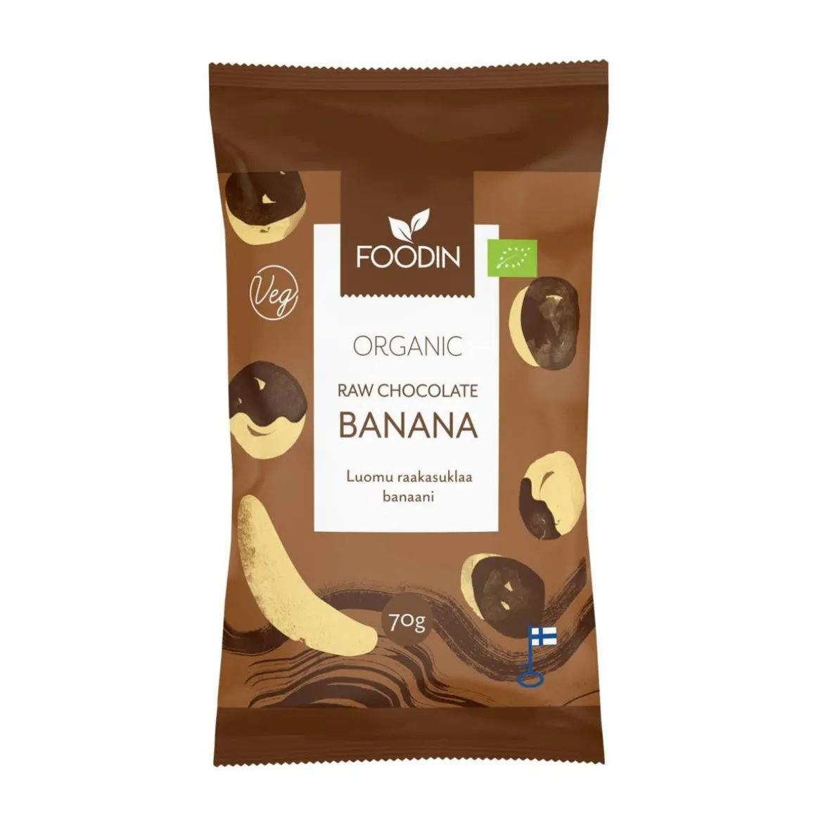 FOODIN RAAKASUKLAA KUORRUTETTU BANAANI LUOMU 70 G