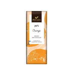 FOODIN RAAKASUKLAA ORANGE 70% LUOMU 40 G