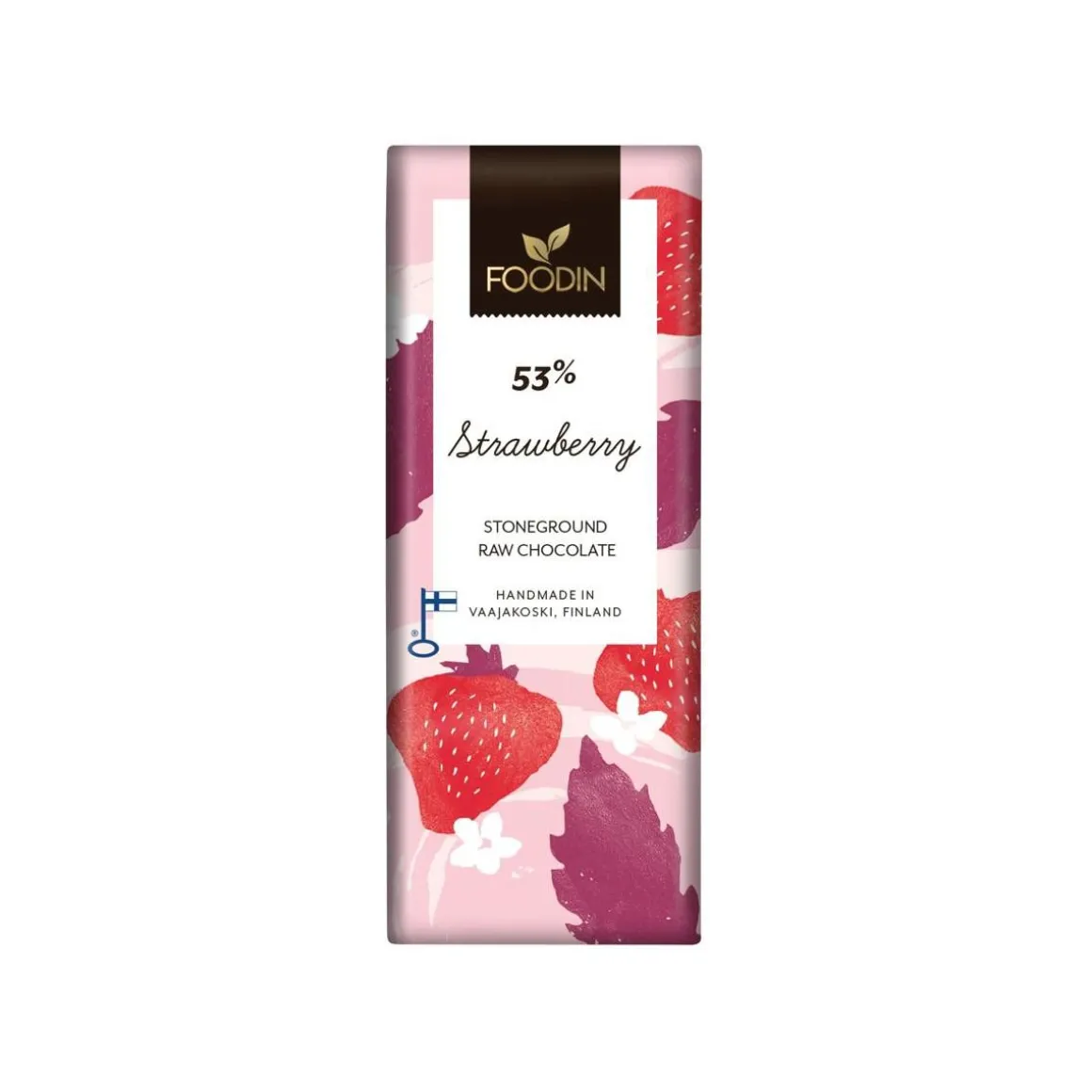 FOODIN RAAKASUKLAA STRAWBERRY 53% 40 G