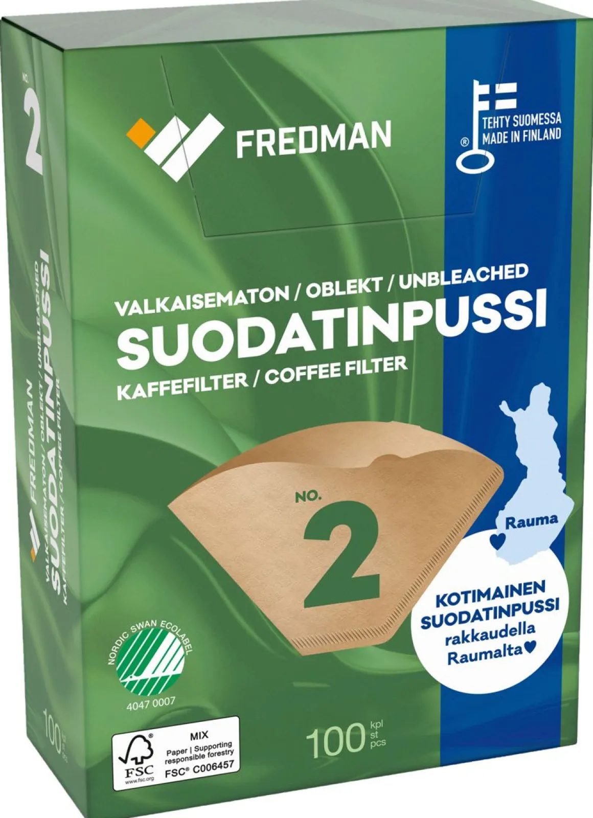 FREDMAN SUODATINPAPERI 102 RUSKEA 100KPL