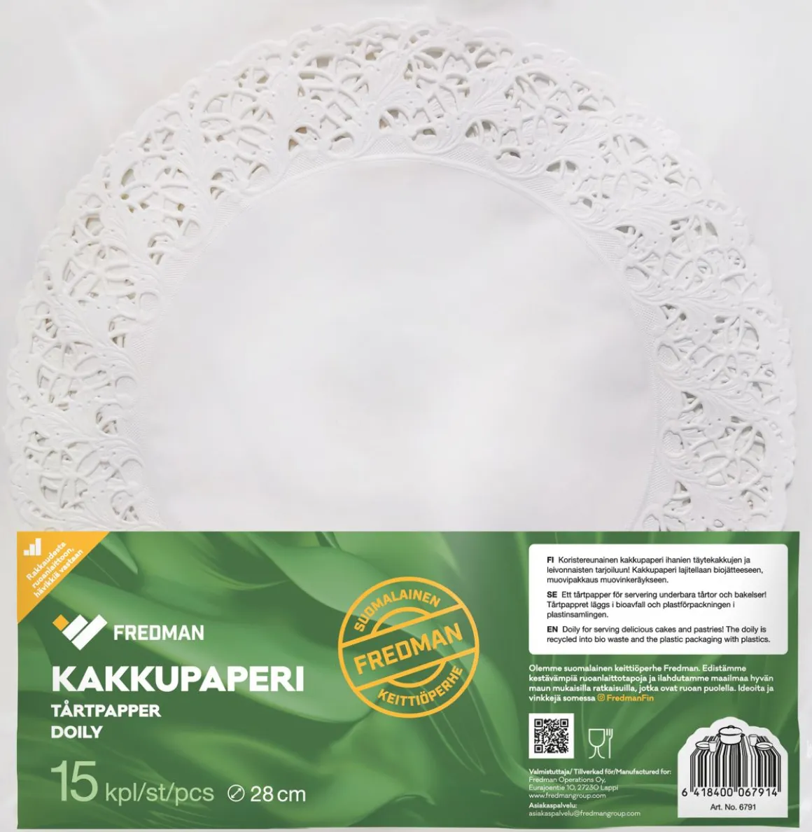 FREDMAN KAKKUPAPERI 28CM 15KPL