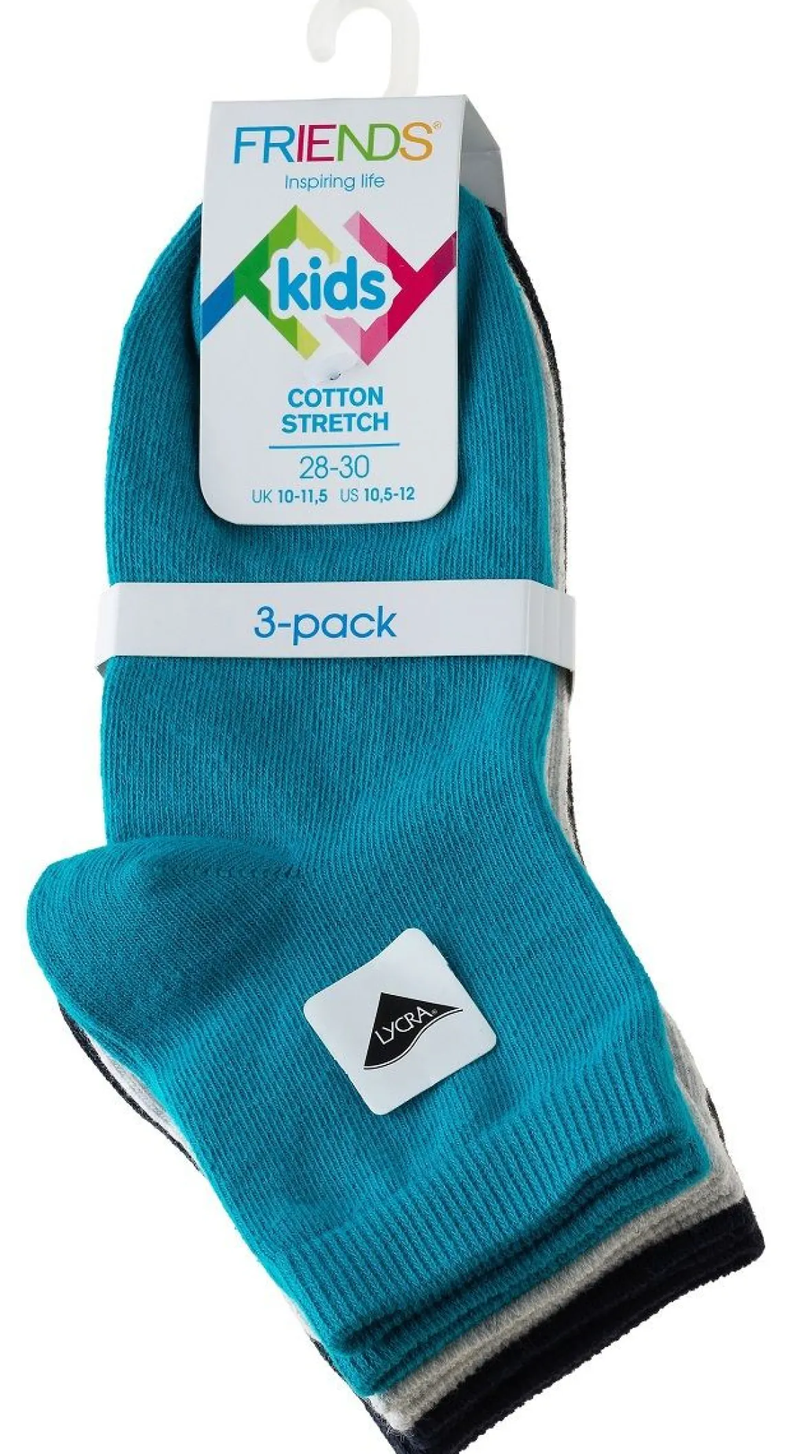 FRIENDS LASTEN SUKAT 3-PACK 28-30 SININEN/HARMAA NAVYSININEN