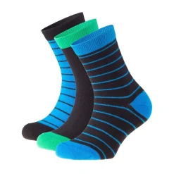 FRIENDS POIKIEN SUKAT 3-PACK 31-33 MUSTA/SININEN/VIHREÄ RAIDALL