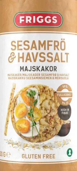 FRIGGS MAISSIKAKKU SEESAMINSIEMEN MERISUOLA GLUTEENITON 130 G