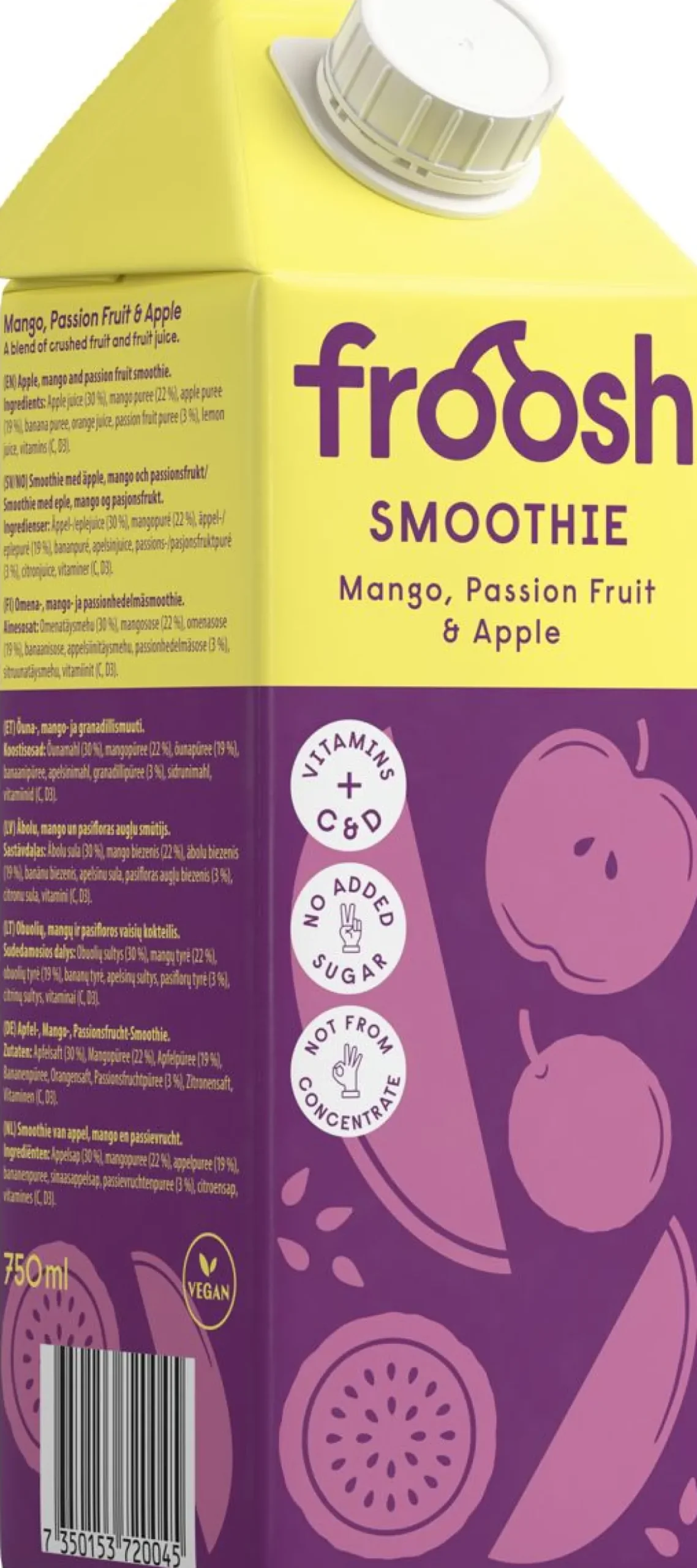 FROOSH SMOOTHIE MANGO-PASSION-OMENA 750 ML