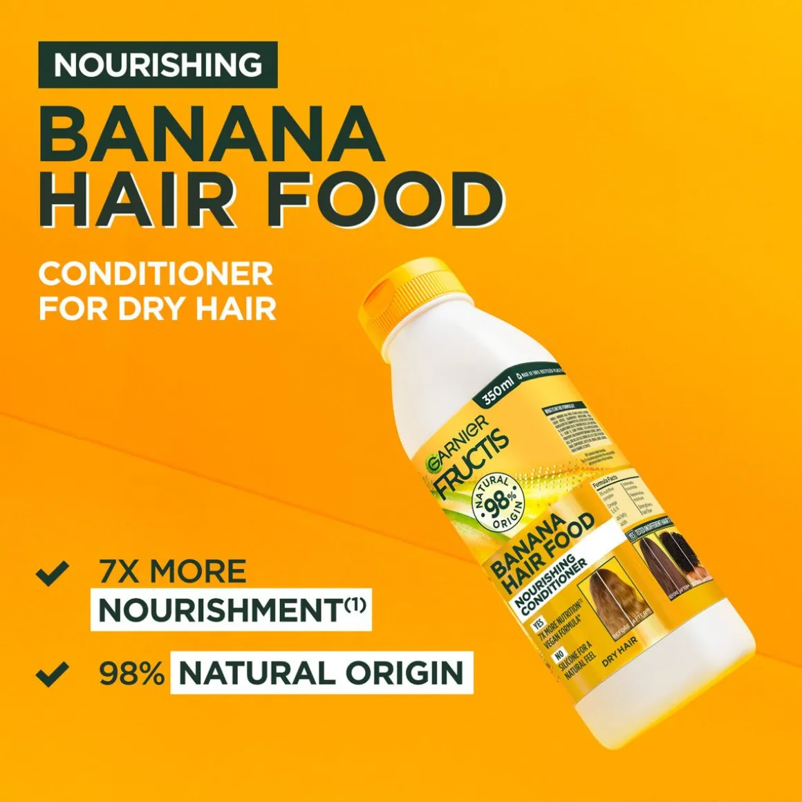 GARNIER FRUCTIS HAIR FOOD BANANA HOITOAINE KUIVILLE HIUKSILLE 350 ML