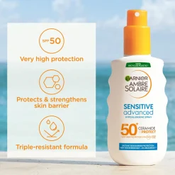 GARNIER AMBRE SOLAIRE SENSITIVE ADVANCED PROTECTION SPRAY ADULT 150