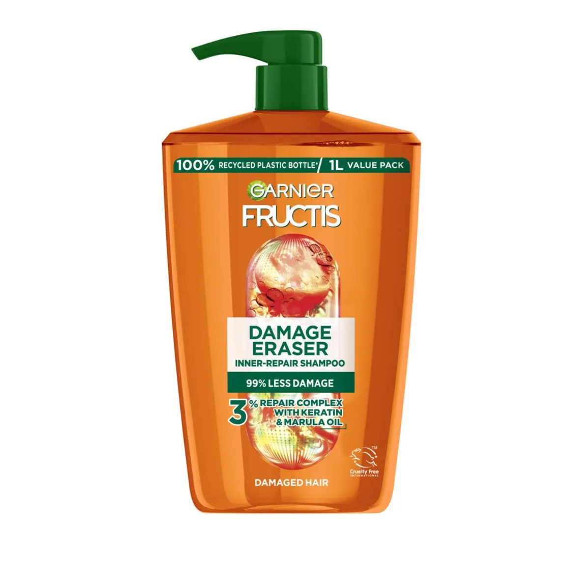 GARNIER FRUCTIS GOODBYE DAMAGE SHAMPOO VAURIOITUNEILLE JA ELOTT