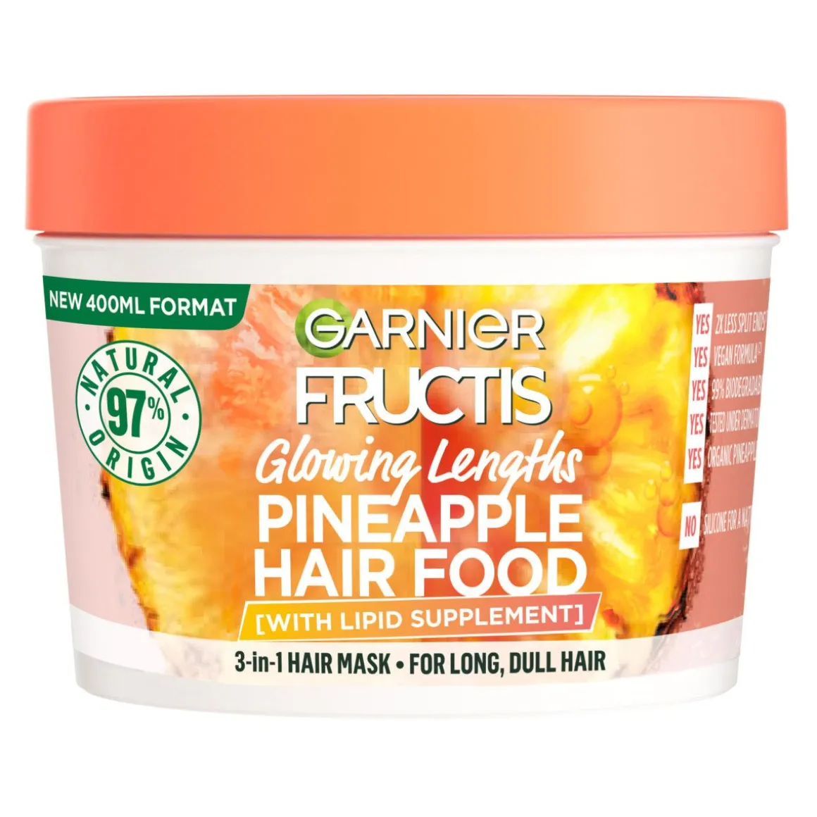 GARNIER FRUCTIS HAIR FOOD PINEAPPLE HIUSNAAMIO PITKILLE HIUKS