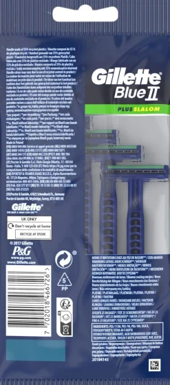 GILLETTE BLUE II PLUS SLALOM VARSITERÄ/5 5 KPL