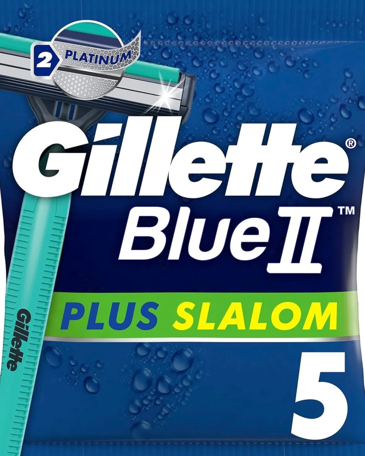 GILLETTE BLUE II PLUS SLALOM VARSITERÄ/5 5 KPL