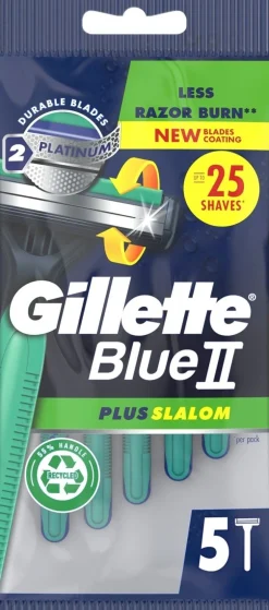 GILLETTE BLUE II PLUS SLALOM VARSITERÄ/5 5 KPL