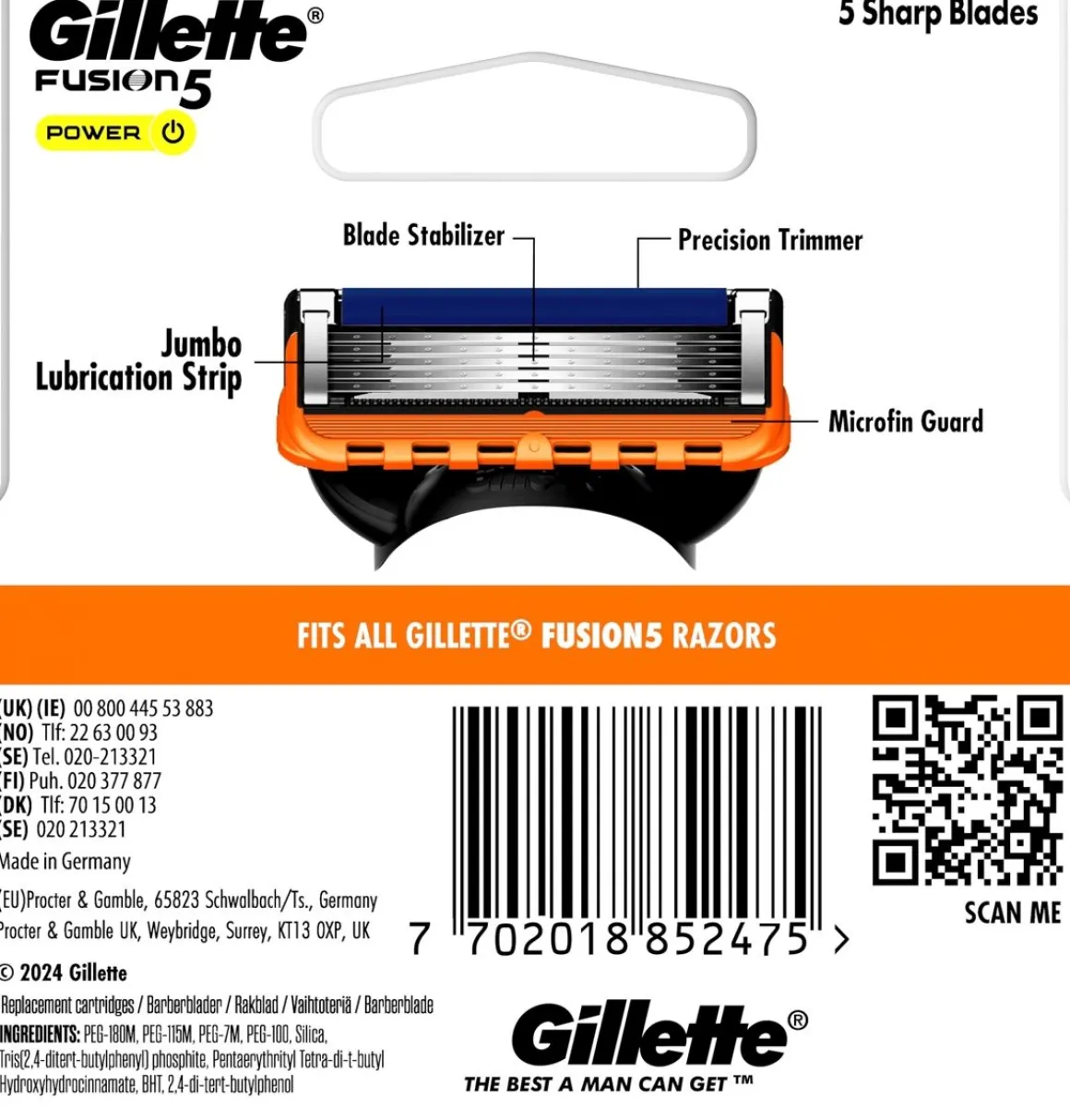GILLETTE FUSION POWER 4 CT