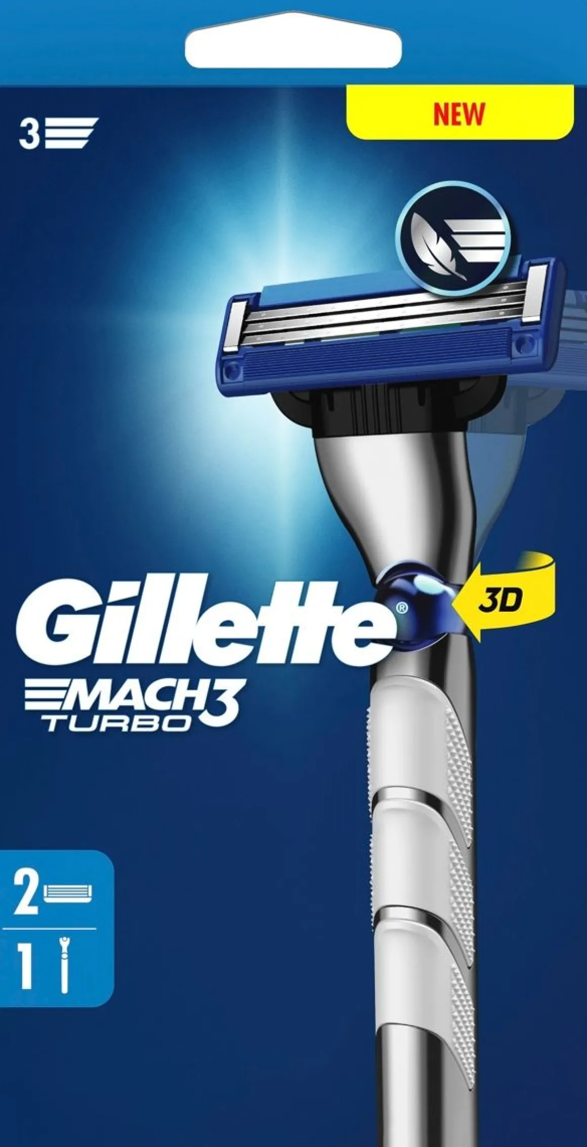 GILLETTE MACH3 TURBO PARTAHÖYLÄ - 1 VAIHTOTERÄ