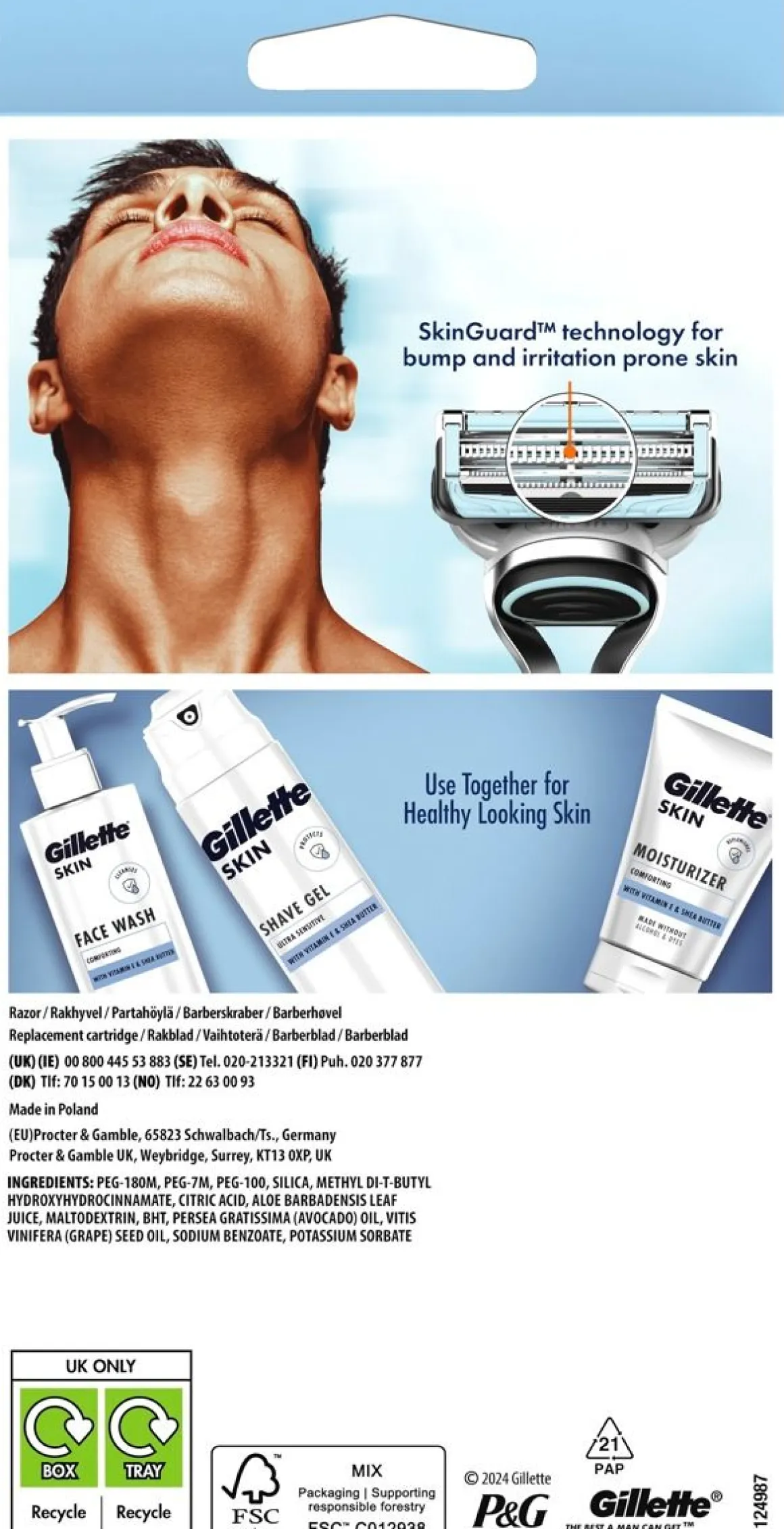 GILLETTE SKINGUARD SENSITIVE PARTAHÖYLÄ - 1 VAIHTOTERÄ
