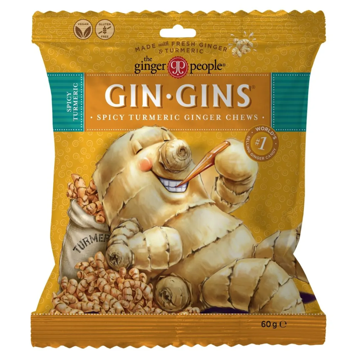 GINGER PEOPLE TURMERIC CHEWS 60 G