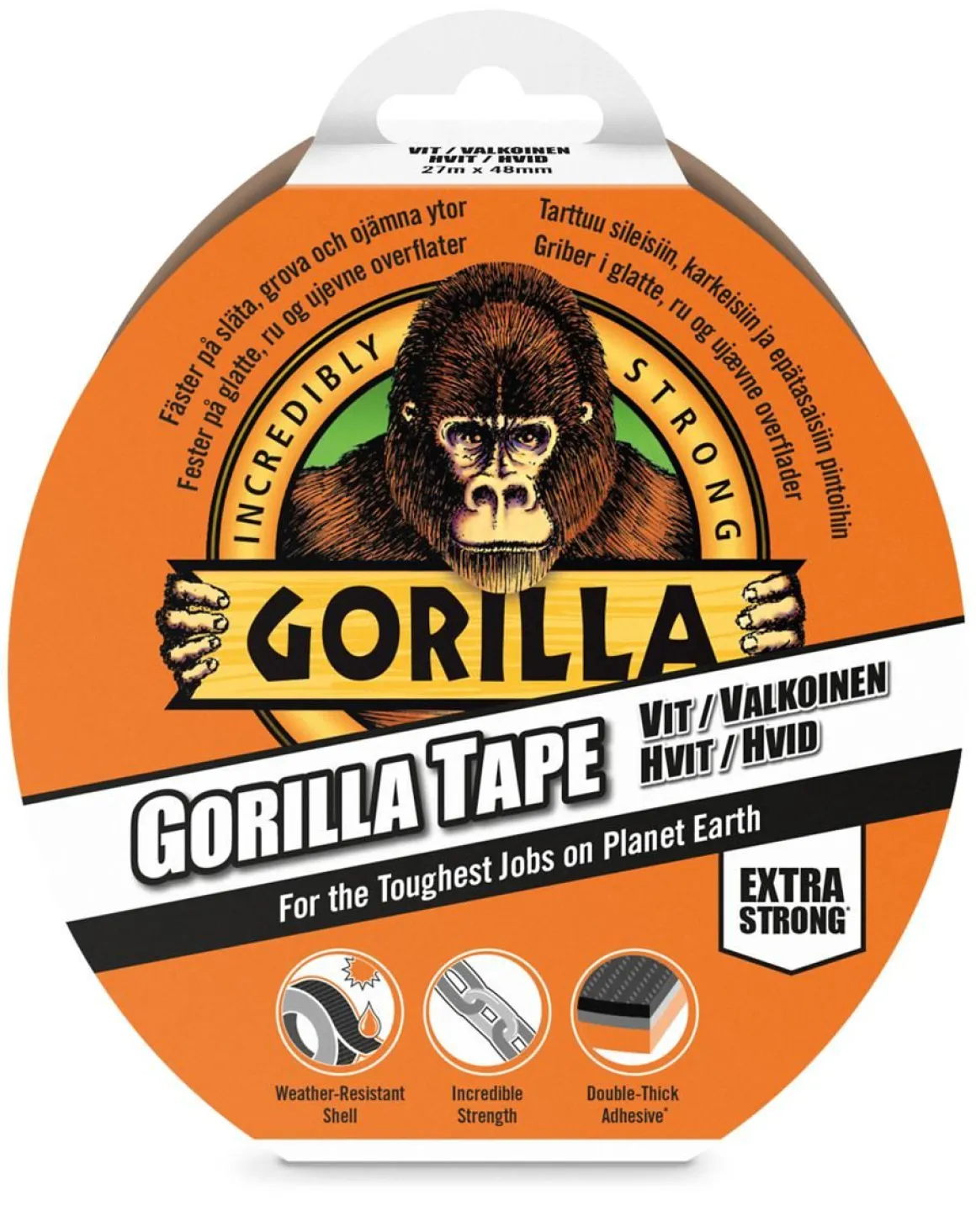GORILLA TAPE WHITE TEIPPI 27 M VALKOINEN