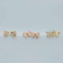 GREAT PRETENDERS BOUTIQUE DAZZLE STUDDED EARRINGS, 3 SETS