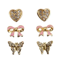 GREAT PRETENDERS BOUTIQUE DAZZLE STUDDED EARRINGS, 3 SETS