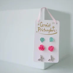 GREAT PRETENDERS BOUTIQUE ROSE STUDDED EARRINGS, 3 SETS