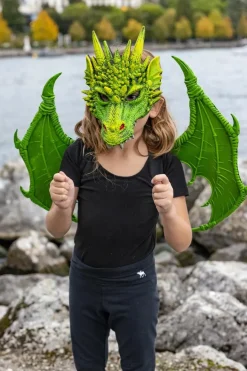 GREAT PRETENDERS DRAGON MASKI VIHREÄ