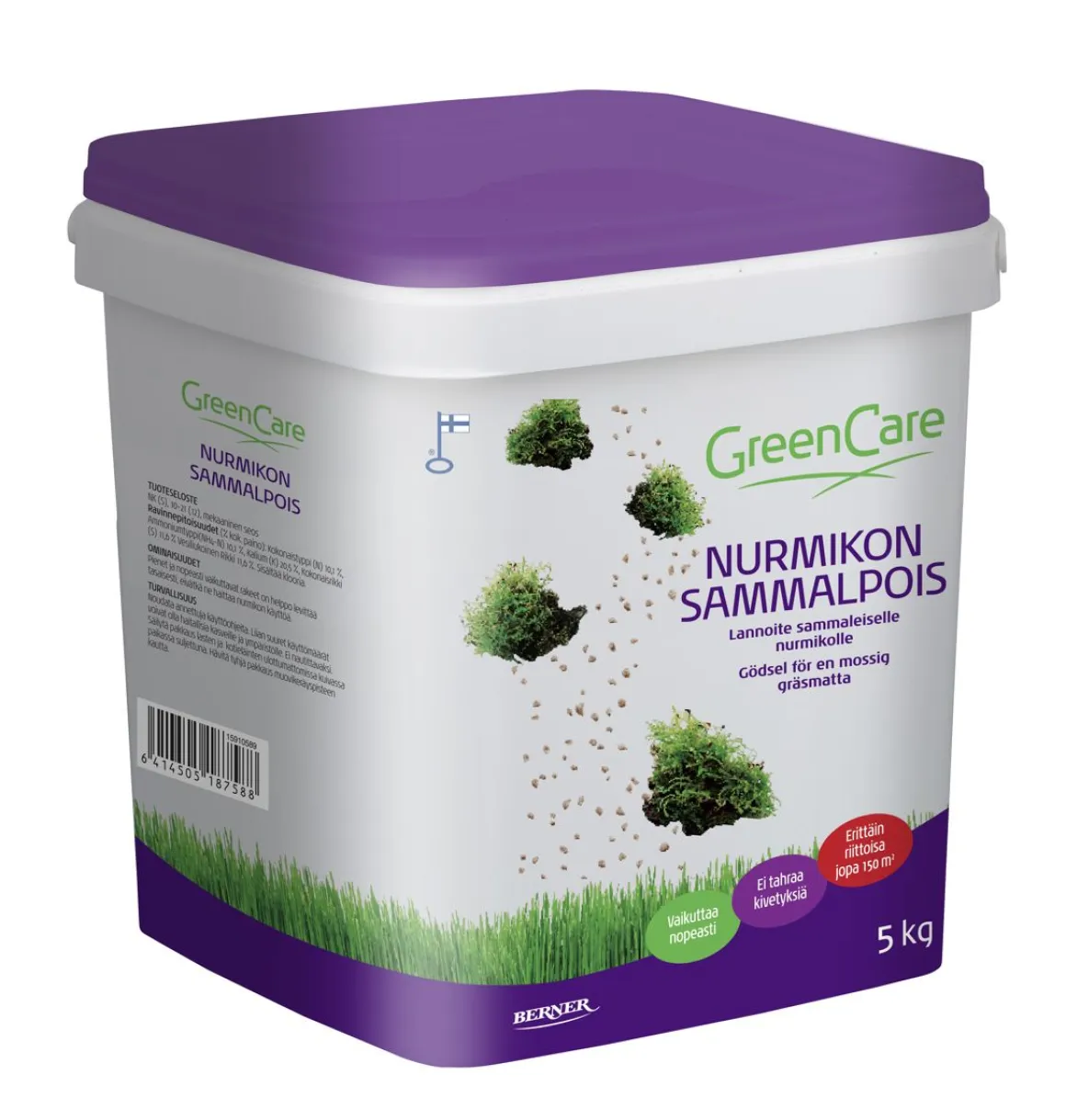 GREENCARE NURMIKON SAMMAL POIS 5 KG