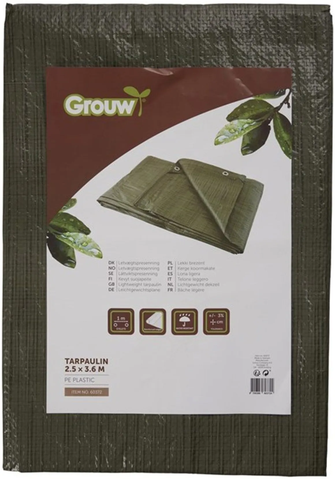 GROUW KEVYTPEITE 2,5X3,6M VIHREÄ