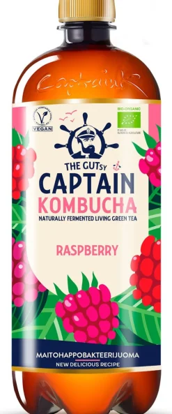 GUTZY CAPTAIN KOMBUCHA RASPBERRY KMP LUOMU 950 ML
